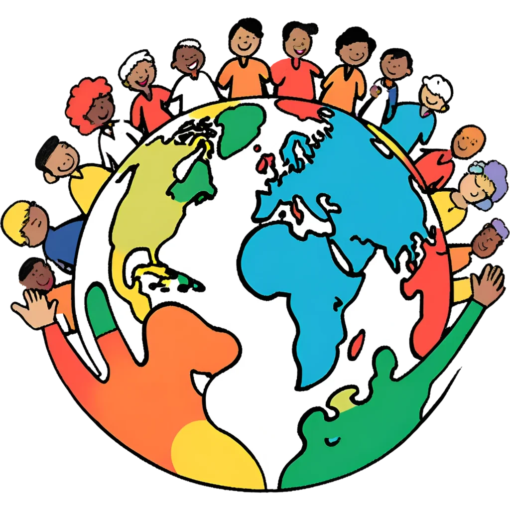 Global communication network connecting diverse cultures and languages